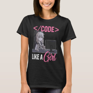 Code Like A Girl Software Developer Coding Progra T-Shirt