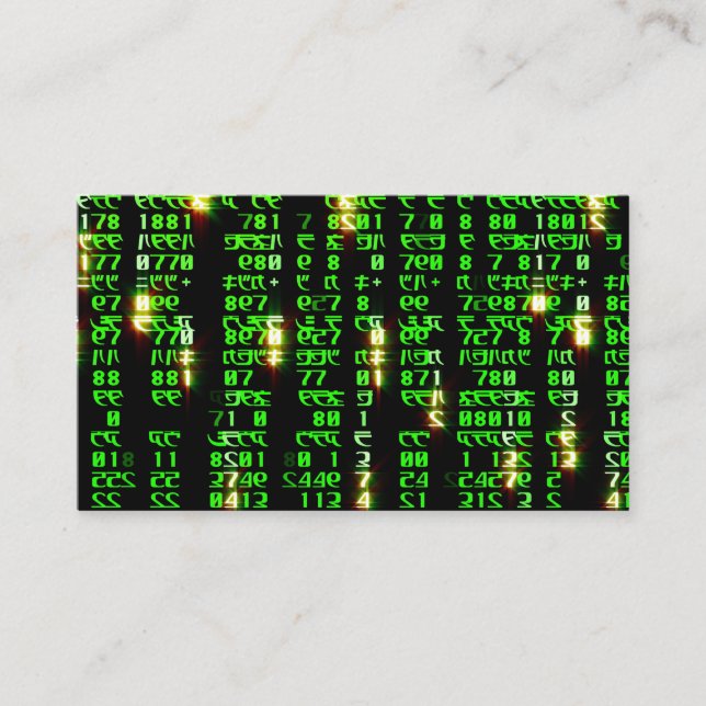 Code matrix enclosure card (Front)