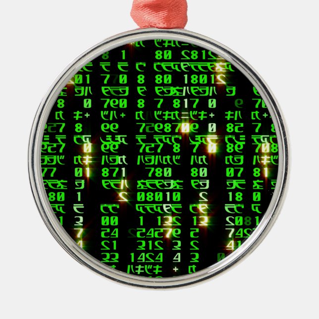Code matrix metal tree decoration (Front)