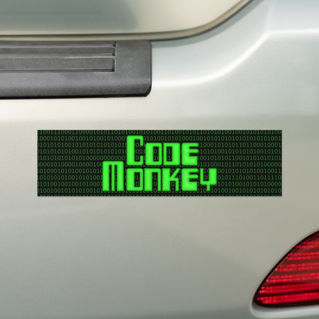 Code Monkey Bumper Sticker (On Car)