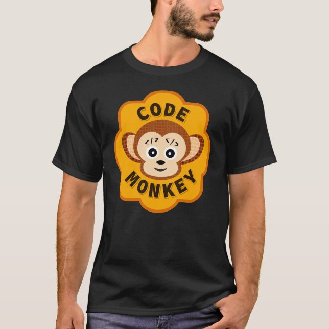 Code Monkey Funny Computer Nerd T-Shirt (Front)