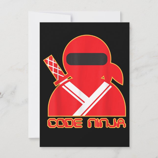 Code Ninja Computer Coding Engineer Funny Lovers Invitation (Front)