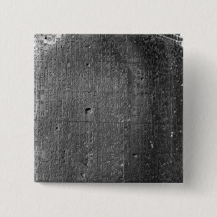 Code of Hammurabi, detail of column inscription 15 Cm Square Badge