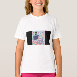 Code & Purr Cute Programmer Cat T-Shirt Kawaii C