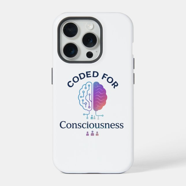 Coded for Consciousness AI Computer Science Design iPhone Case (Back)