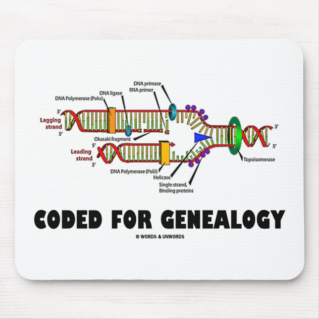 Coded For Genealogy (DNA Replication) Mouse Pad (Front)