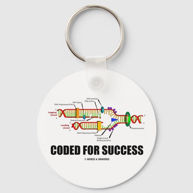 Coded For Success (DNA Replication) Key Ring (Front)
