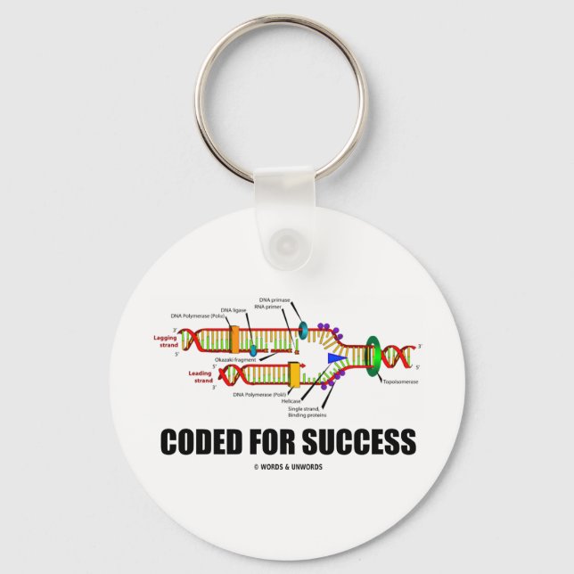 Coded For Success (DNA Replication) Key Ring (Front)