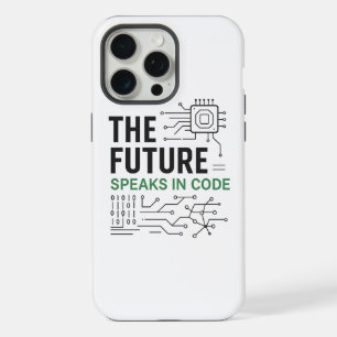 Coded Future Tech: Abstract Algorithmic Footprint iPhone 15 Pro Max Case