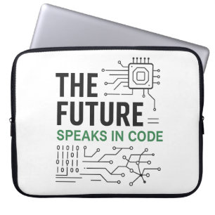 Coded Future Tech: Abstract Algorithmic Footprint Laptop Sleeve