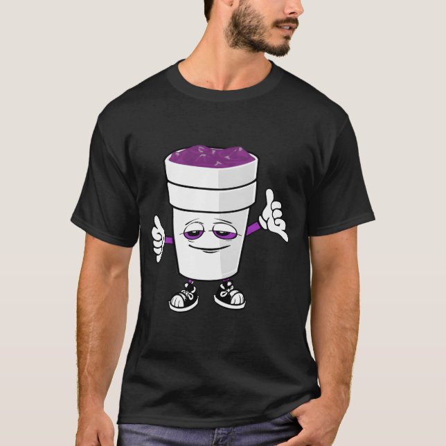 Codeine Purple Drank Sizzurp Double Cup Lean T-Shirt (Front)