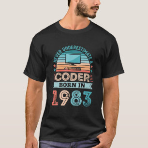 Coder Born In 1983 40th Birthday Programming Gifts T-Shirt