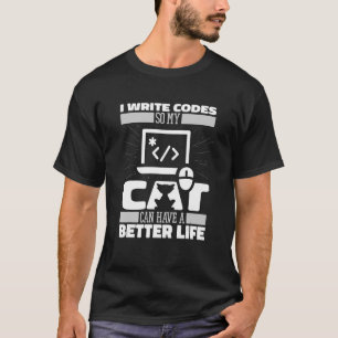 Coder Cat Software Engineer Developer Coding   Pro T-Shirt
