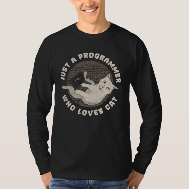 Coder Feline Developer  Software Engineer Cat Prog T-Shirt (Front)
