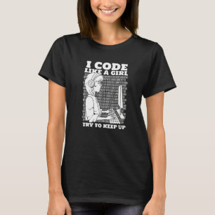 Coder Girl Programming Coding Software Developer P T-Shirt