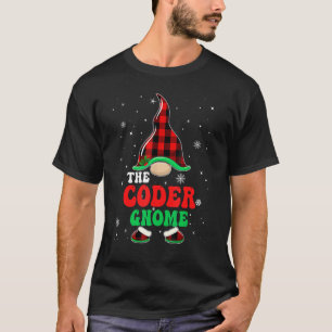 Coder Gnome Buffalo Plaid Matching Family Christma T-Shirt