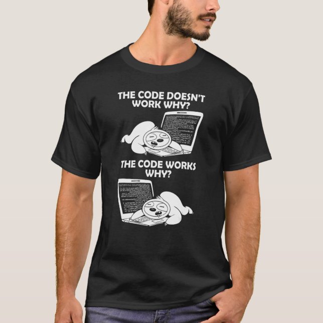 Coder Lazy Programming  Software Engineer Sloth Pr T-Shirt (Front)