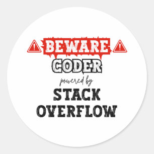 Coder Powered By Stack Overflow   Programming Classic Round Sticker