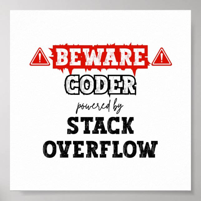 Coder Powered By Stack Overflow | Programming Poster (Front)