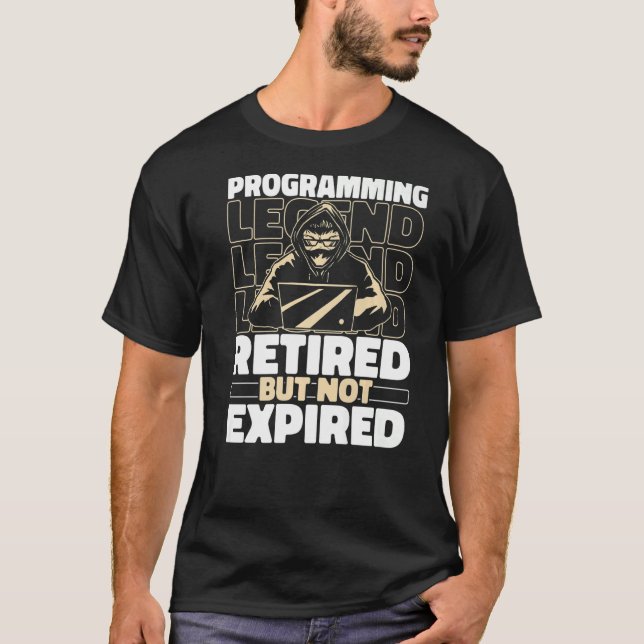 Coder Retired Coding Developer Software Engineer P T-Shirt (Front)
