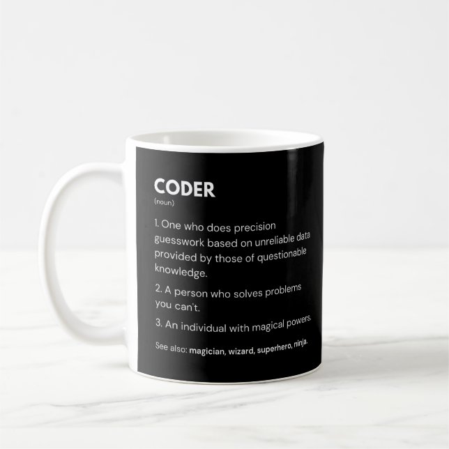 Coders And Developers Funny Programming Definition Coffee Mug (Left)