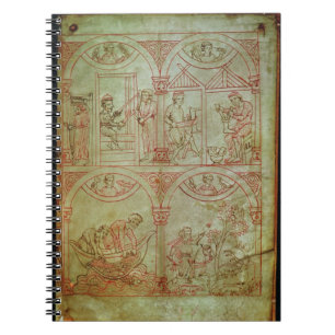 Codex 507 fol.2r Weaver, Shoemaker, Fishermen and Spiral Notebook