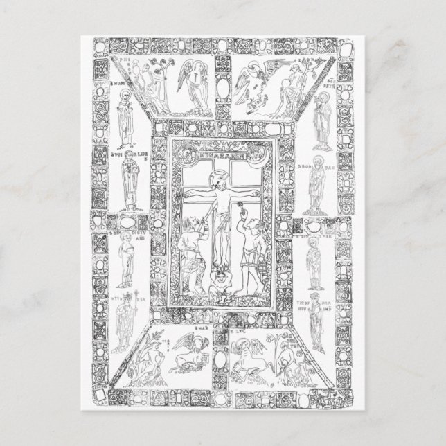 Codex aureus epternacensis drawing postcard (Front)