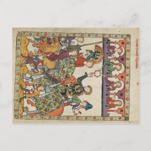 Codex manesse - Herzog Heinrich von Breslau Postka Postcard