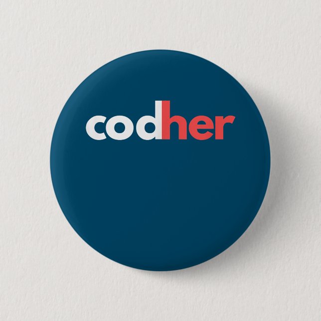 Codher Girl Programmer Women Stem Engineer Lovers 6 Cm Round Badge (Front)