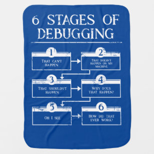 Coding 6 Stages Of Debugging Computer Programming Baby Blanket