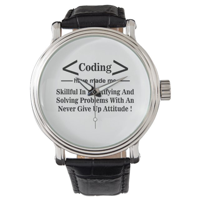 Coding Coder Developer Programmer Coding Watch (Front)