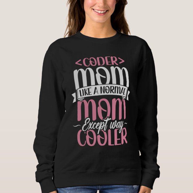 Coding Coder Mom Like A Normal Mom Except Cooler P Sweatshirt (Front)