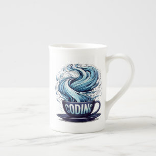 Coding Coffee Cup Binary Stream