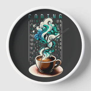 Coding & Coffee: Tech Enthusiast's Dream Art Clock