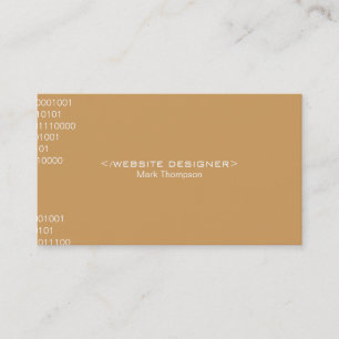 Coding Deep Tan Background Business Card