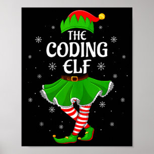Coding Elf Christmas Family Girls Women Elf Squad  Poster
