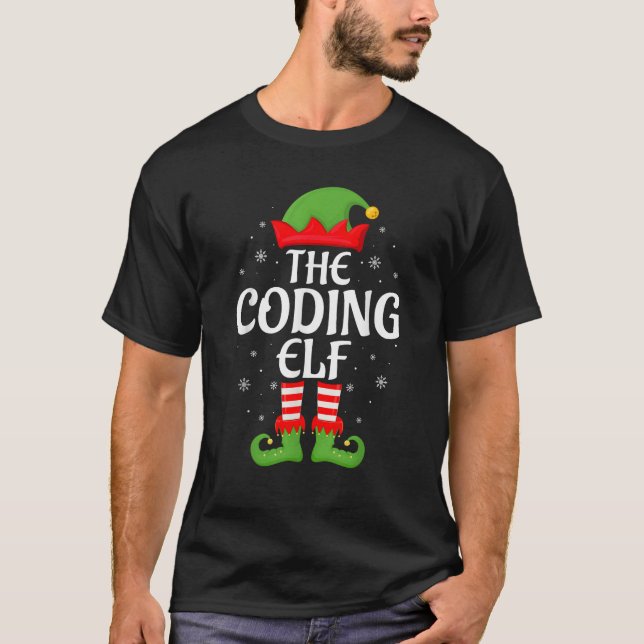 Coding Elf Xmas Family Matching Elf Squad Christma T-Shirt (Front)