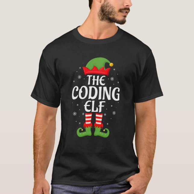 Coding Elf Xmas Family Matching Elf Squad Christma T-Shirt (Front)