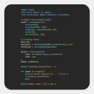 Coding Humour - Developer Logic and Tech Life Square Sticker