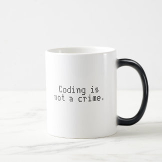 "Coding is not a crime" colour changing mug