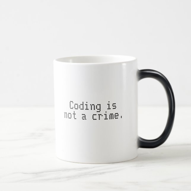 "Coding is not a crime" colour changing mug (Right)