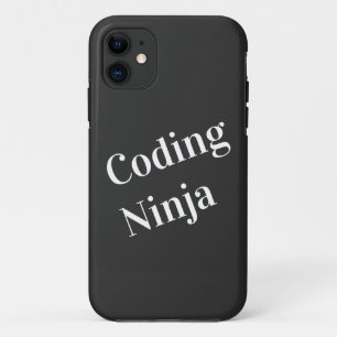 Coding Ninja Black White Case-Mate iPhone Case