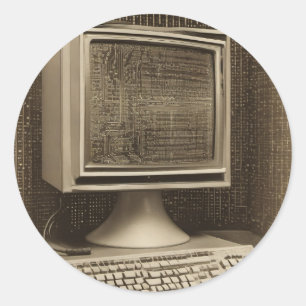 Coding Programmer Vintage Computer Binary Code T S Classic Round Sticker