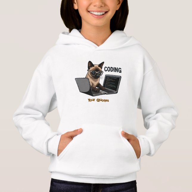 Coding Siamese Cat Cartoon (Front)