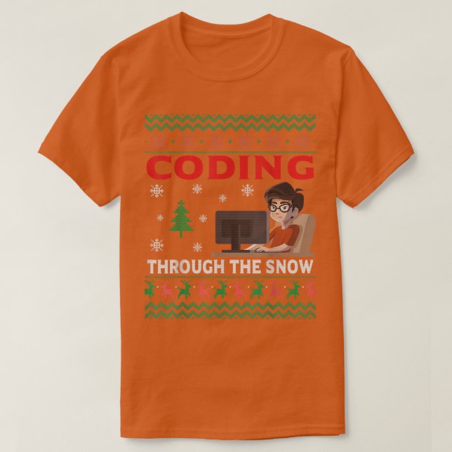 Coding Through The Snow Coder Programmer Sweater G (Design Front)