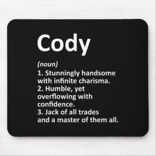 Cody Definition Personalized Name Funny Birthday G Mouse Pad