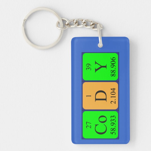 Cody periodic table name keyring (Front)