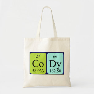 Cody periodic table name tote bag