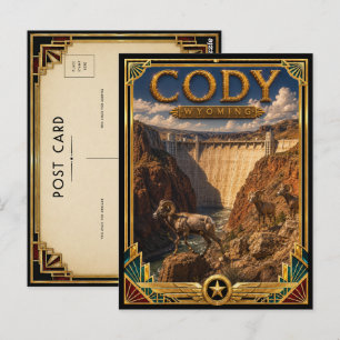 Cody Wyoming Vintage Art Deco Golden Age Postcard