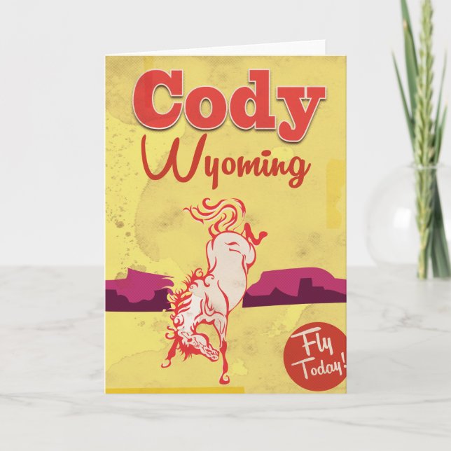 Cody Wyoming vintage travel poster Holiday Card (Front)